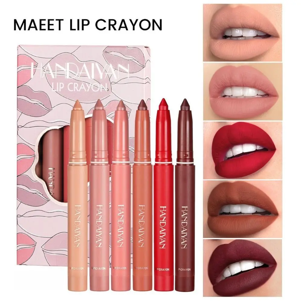 ใหม่หมุน Matte ลิปสติกดินสอ Non-Stick CUP กันน้ําลิปสติก Lip Liner ปากกา Sharpenable Long Lasting Lip Crayon ผู้หญิง