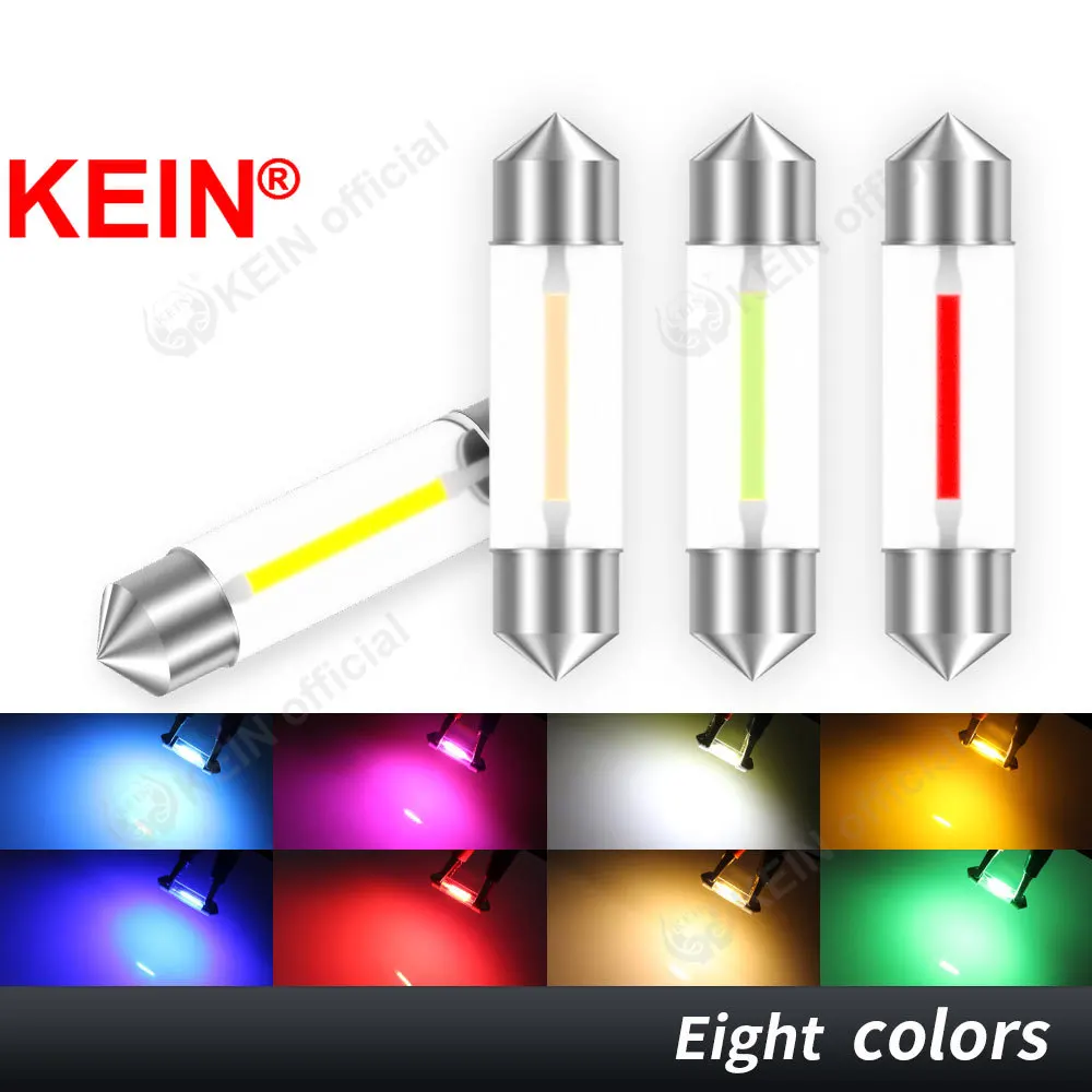 KEIN 4PCS 6V 12V 24V C5W Led Bulb C10W 31 mm Lamp 31mm Festoon 36mm 39mm 41mm 28mm Read Dome Pink Warm White Blue Red Car Light