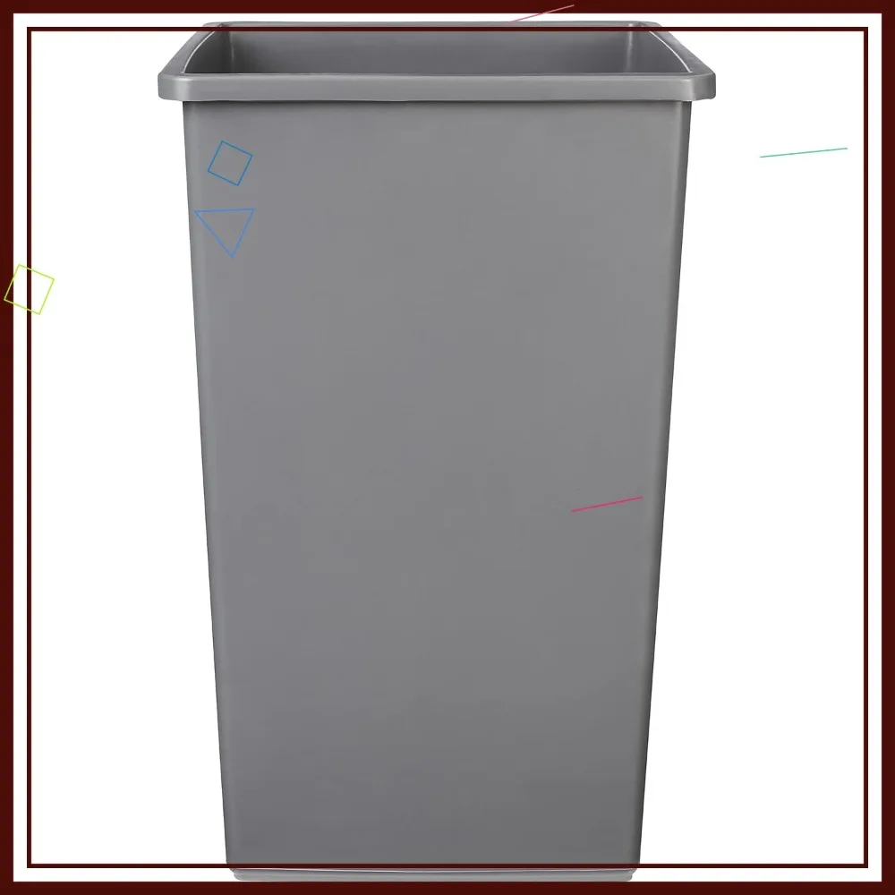 

Квадратная мусорная корзина с открытым верхом, пластиковые контейнеры, 25 галлонов, серые, упаковка из 2 штук - прочные и вместительные