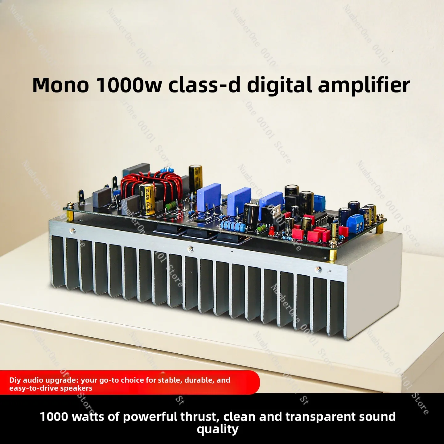 Uad1000w mono high-power digital amplifier board, audiophile-grade class-d hi-fi, includes heatsink