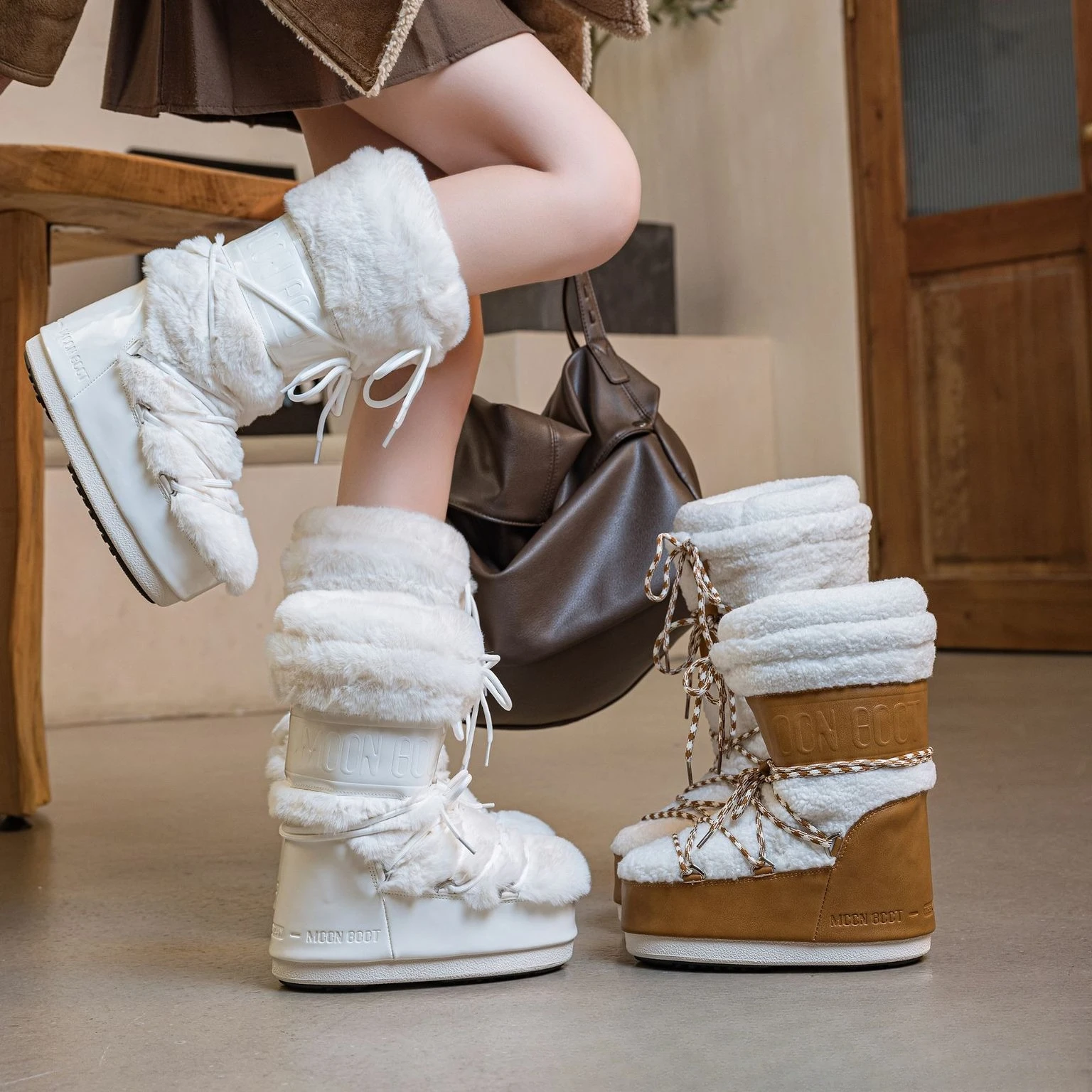 

Women Winter Boots Thermal Waterproof Anti-Skid Snow Boots Mid-Calf Platform Boots Warm Plush Lining for Cold Weather Size 35-40