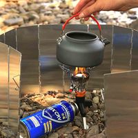 8/9/10 Plates Folding Wind Shield Camping Gas Stove Outdoor Burner Aluminum Alloy Barbecue Windproof for Hiking Picnic