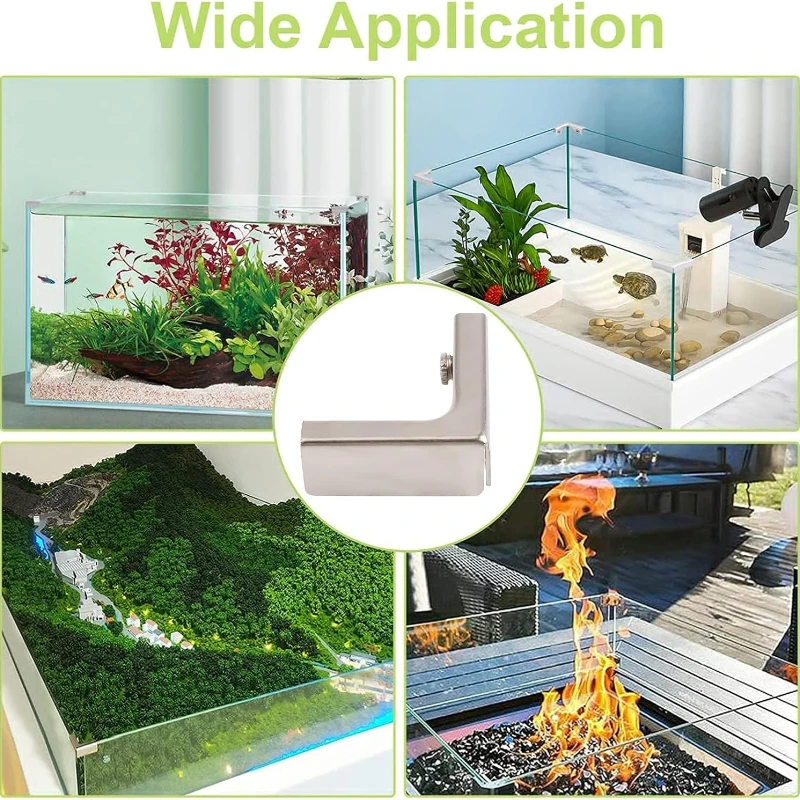 Anti Rust Stainless Steel Furniture Fixing Fasteners, Corner Bracket Protectors, L-shaped T-shaped Cross Corner Glass Clips