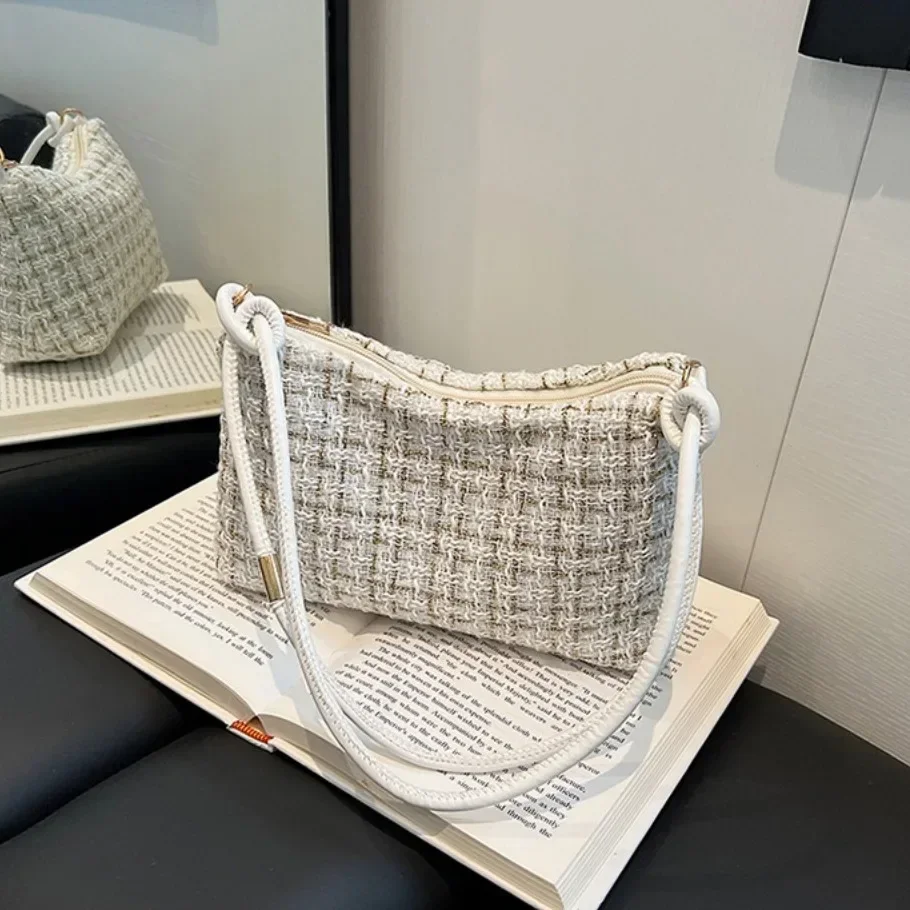 Koreanischen Stil Weiche Woll Plaid Unterarm Tasche Neue Luxus Designer Handtaschen frauen Gepäck