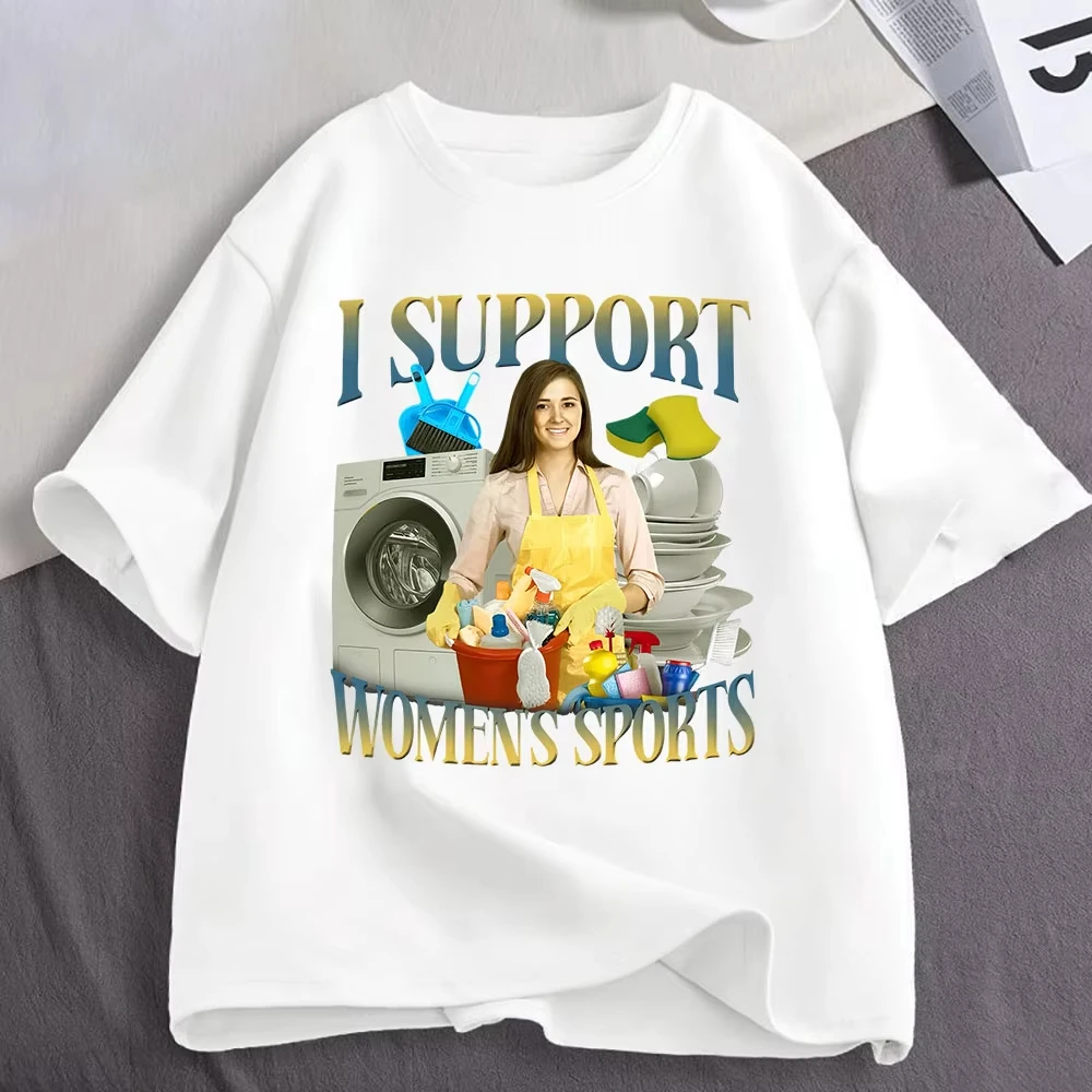 I Support Women’s Sports Funny Meme Graphic T Shirts Men Women Clothing Cotton Fashion Oversized Short Sleeve T-shirt Streetwear