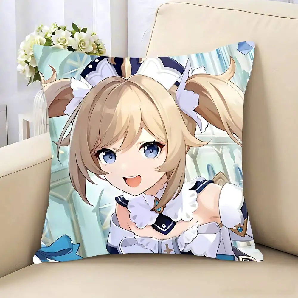 غطاء وسادة Genshin B-Barbara ImpactS غطاء وسادة قابل للإزالة وقابل للغسل - كتان ناعم لجميع المواسم #4