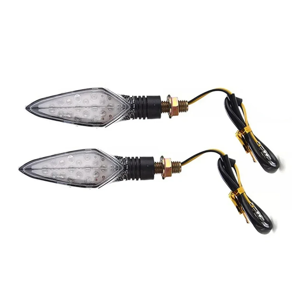 Premium Quality Motorcycle Turn Signal Lights  2x 16 LED Amber Blinkers  Anti corrosion Design  Universal Compatibility