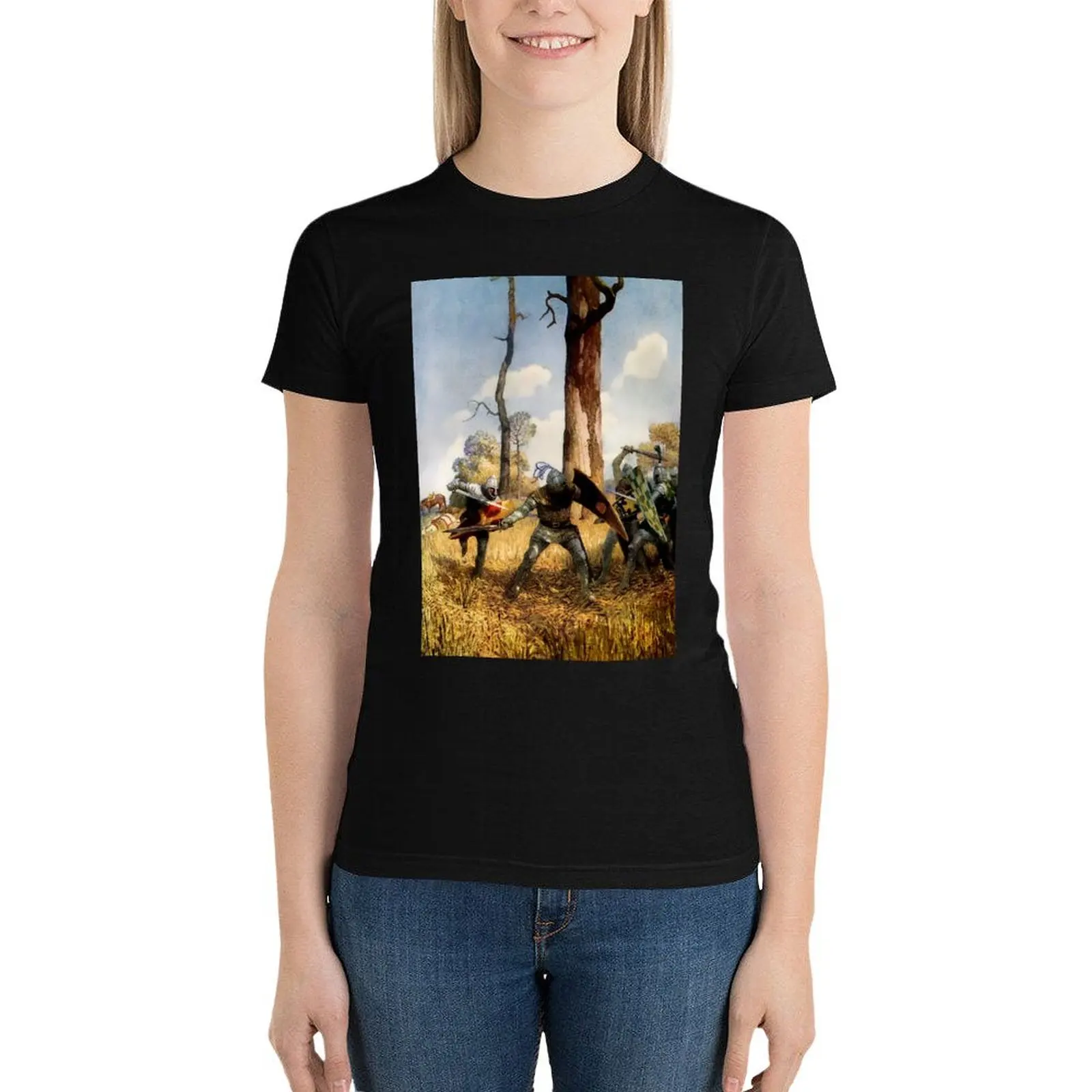 “They Fought on Foot” by NC Wyeth T-Shirt Aesthetic clothing vintage clothes korean fashion tshirts for Women