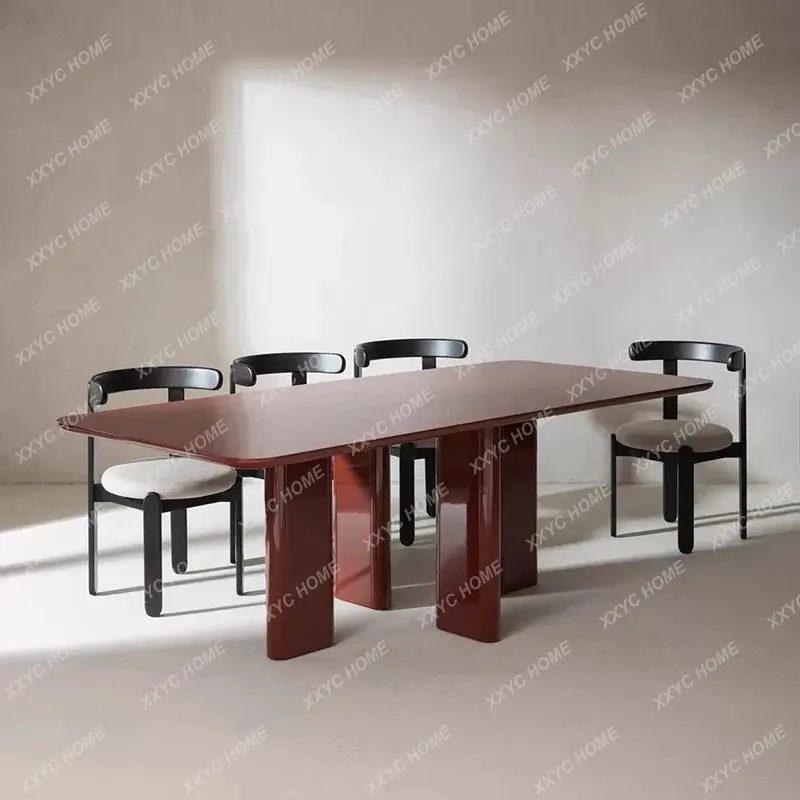 minimalist all solid wood long table light luxury dining table modern simple workbench