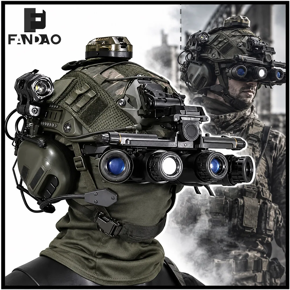 Tactical Airsoft Helmet Set with NVG Dummy Model L4G24 Mount Headset Flashlight Signal Light for Paintball CS Wargames Cosplay