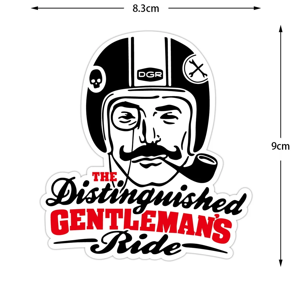 Retro the Distinguished Gentleman\'s Ride Cafe Rider Reflective Motorcycle Sticker Decor Motor Bike Body Helmet Decal Accessories