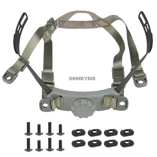 Imagen 2 del producto Hebilla de bloqueo de cabeza ajustable táctica, cómodo casco Airsoft CS, sistema de suspensión de correa para la barbilla para casco de corte alto FAST SF