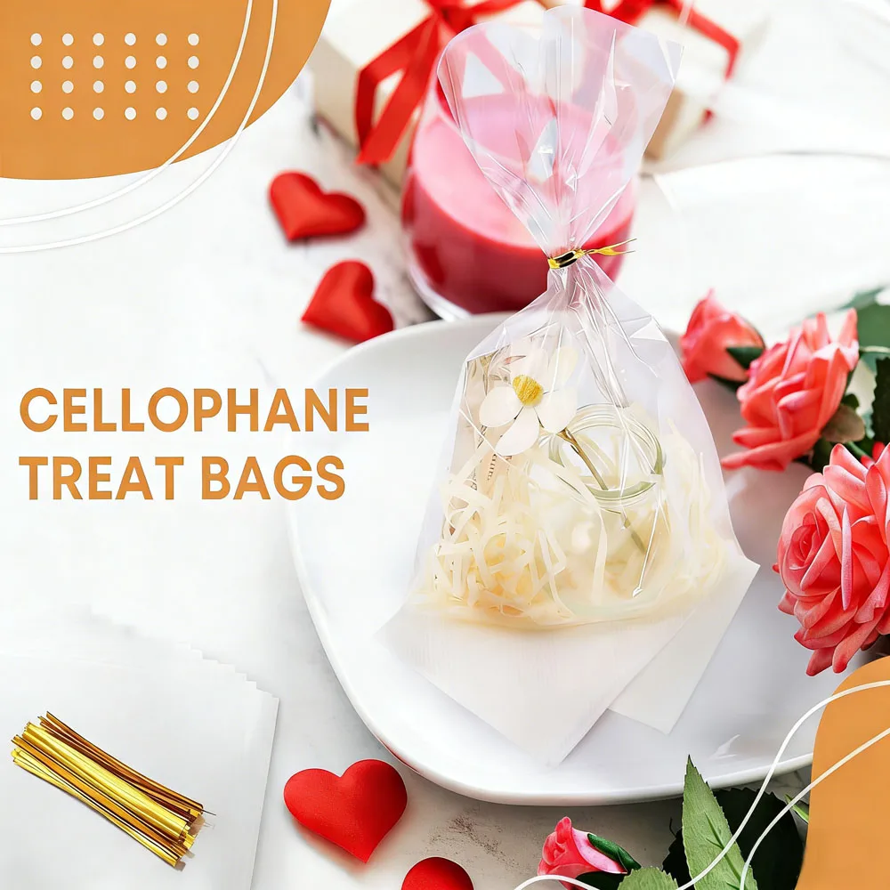 30/60 Stück transparente Cellophan-Geschenktüten, Kunststoffverpackungen mit Drehverschlüssen, Party-Geschenktüten, ideal für Hochzeit, Geburtstag, Party-Geschenktüten – Detail 4