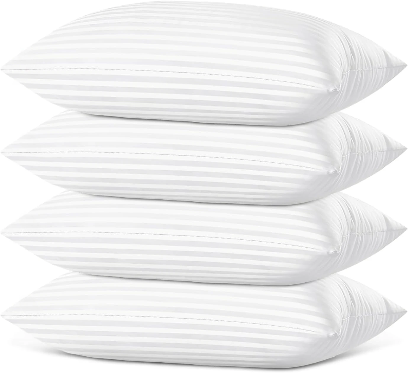 Bed Pillow 4-Piece Queen Bed, Side & Supine Pillows, Soft Down Replacement Microfiber Padded Pillows, 20 x 30 inches