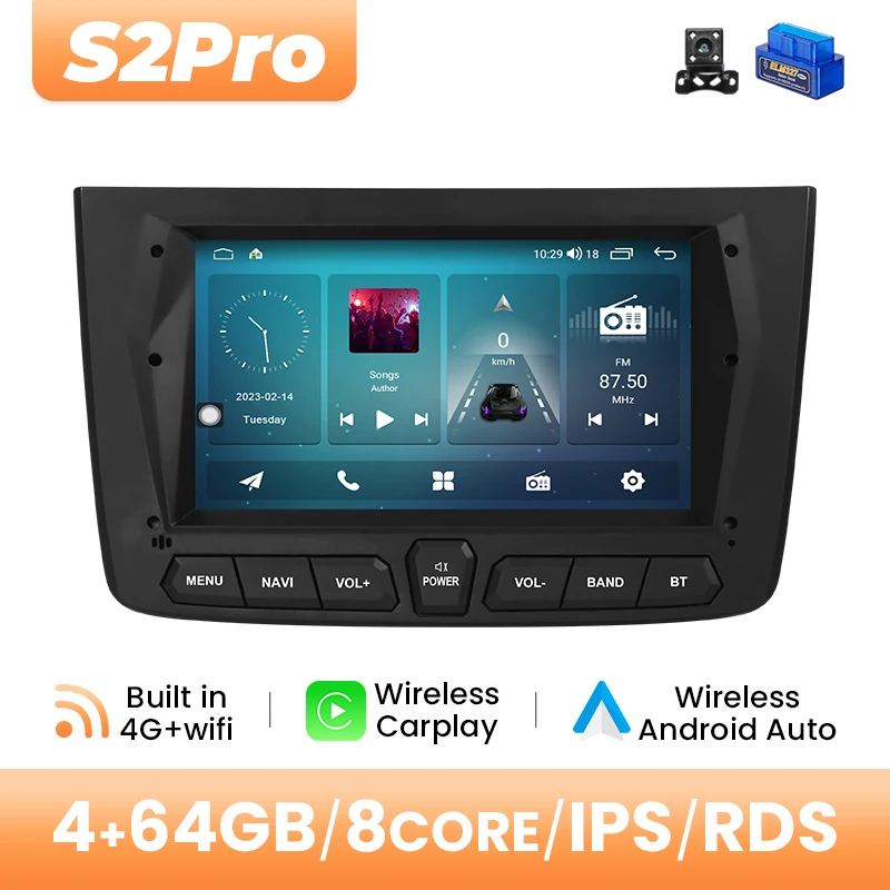 Draadloze Carplay Autoradio Speler Voor Alfa Romeo Mito 2008-2012 AI Voice Android 14 4G Wifi DSP IPS RDS GPS 8 GB 128 GB Navigatie