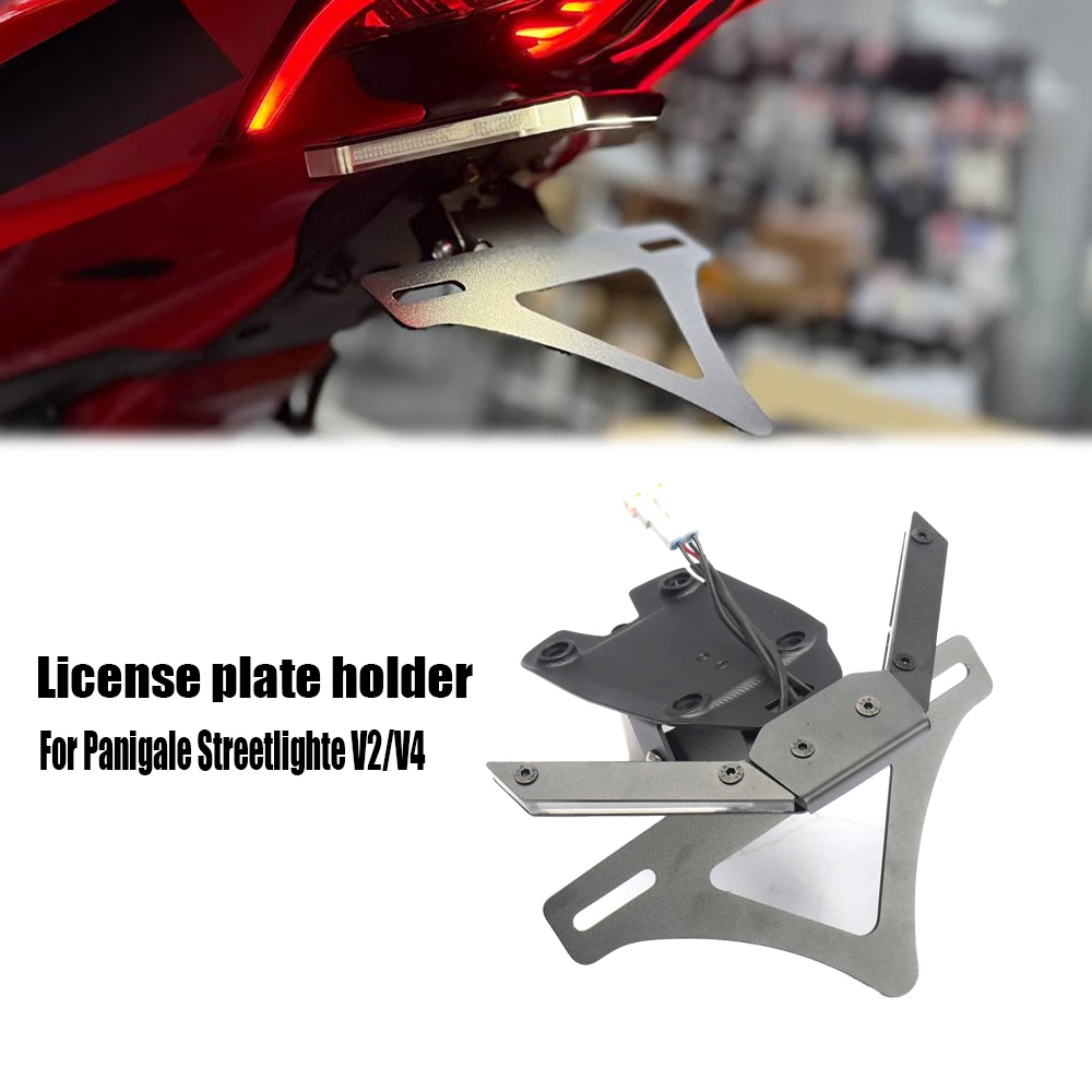 

﻿ For DUCATI Panigale V4S V4 V2 Streetfighte V2 V4 2025 NEW Motorcycle LED License Plate Holder Bracket Tailstock Frame Bracket