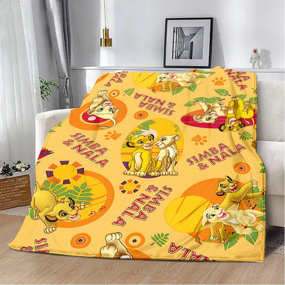 

Cute Cartoon Simba Printed Blanket Picnic Blankets Warm Blanket Soft and Comfortable Blanket Home Travel Birthday Gift