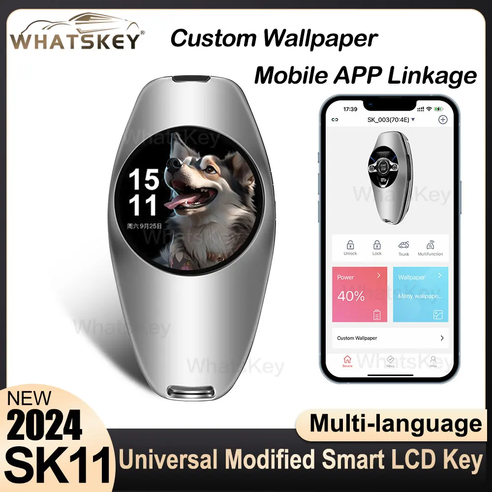 SK11 Universal LCD smart key APP Customized wallpaper For Audi For BENZ For VW For Ford For Toyota For BMW For Hyundai For KIA