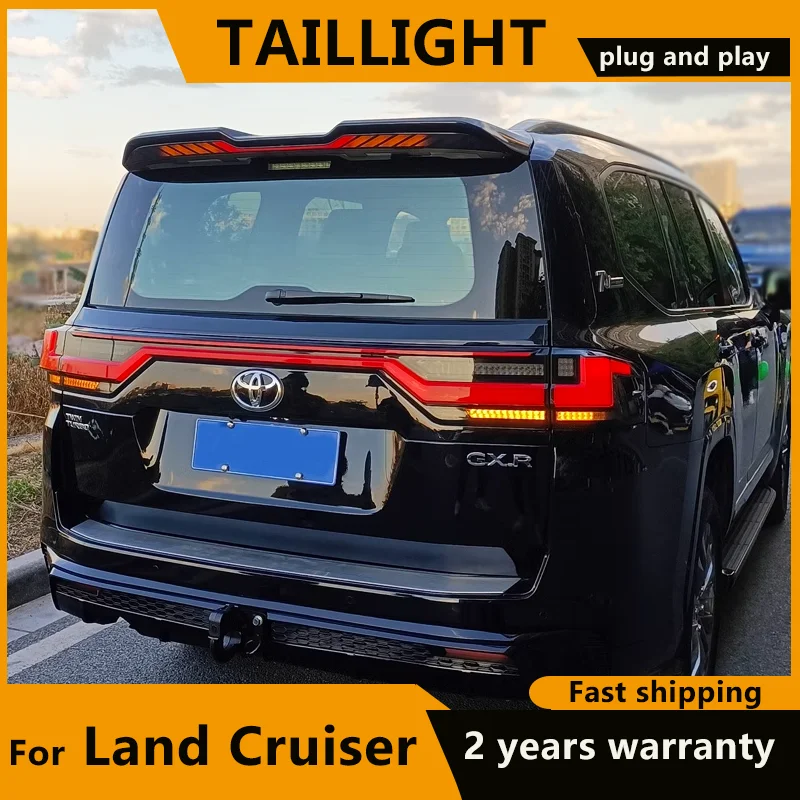 Full-width LED Taillight For Toyota Land Cruiser LC300 2022 2023 2024 2025 Dynamic Turn Signal Through Type Tail Light Assembly