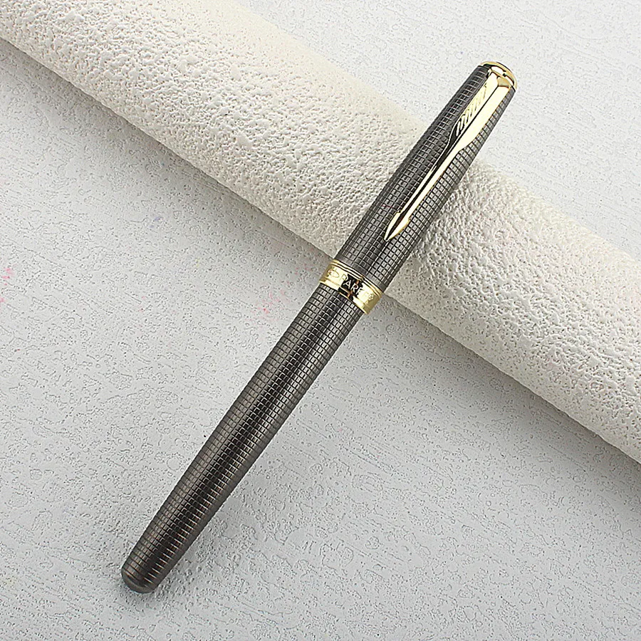 

Высококачественная деловая офисная ручка с серым клетчатым узором, изысканный подарок, канцелярская ручка для учителей, офиса, школы, студентов