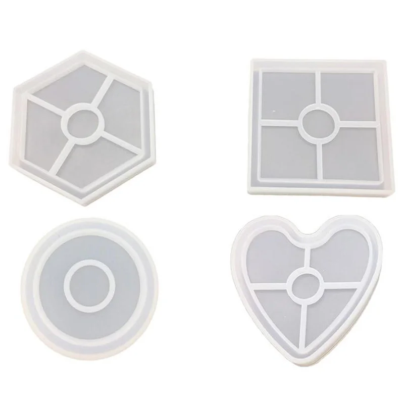 Silicone Coaster Molds Epoxy Resin Molds 4Pcs Resin Casting Molds For Coasters Candle Holders Flower Pot Holders Bowl Mat Etc In