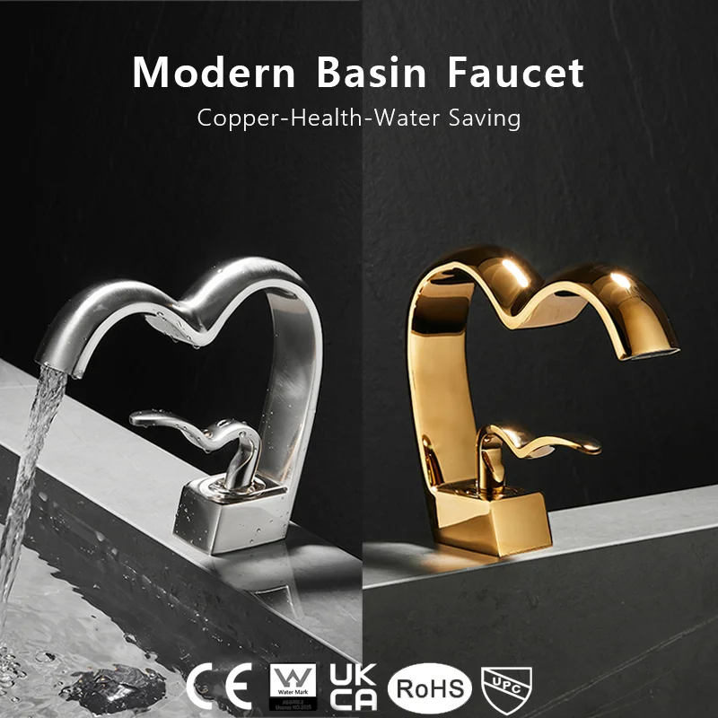 

Luxury Gold Bathroom Faucet Hot Cold Mixer Crane Lead Free Brass Single Hole Washbasin Basin Faucets Vanity Wash Water Sink Taps