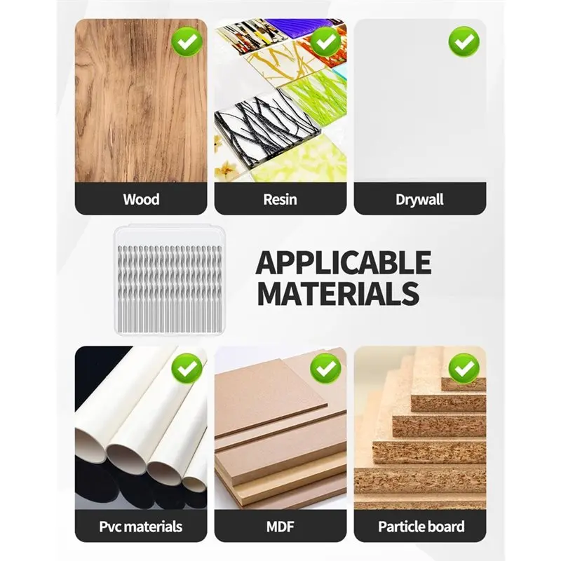 AS60-Spiral Saw Tip 1/8 بوصة لقمة الحوائط الجافة 50 قطعة أدوات القطع مع صندوق، نقطة توجيه للاستخدام مع منشار حلزوني