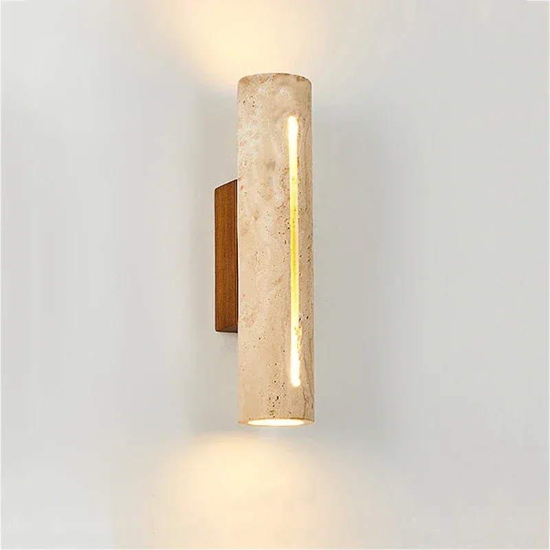 

Bedside Led Lights Wabi Sabi Natural Stone Wall Lamp Up Down Living Room Bedroom Staircase Corridor Decoration Sconce Japan