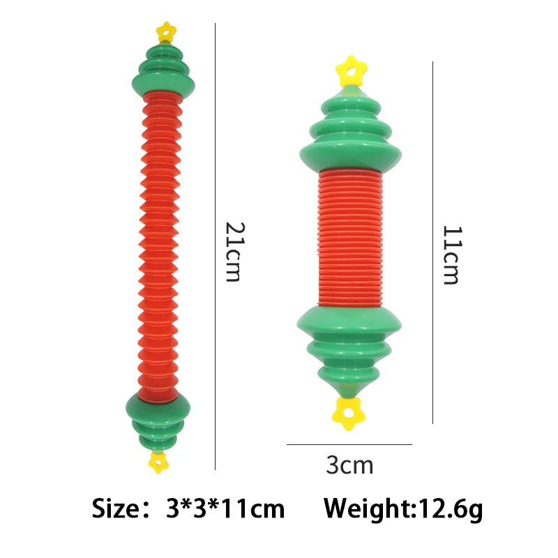 Babbo natale Led tubo tubo giocattolo sensoriale retrattile Antistress agitarsi giocattolo bomboniere per bambini regali di natale di natale