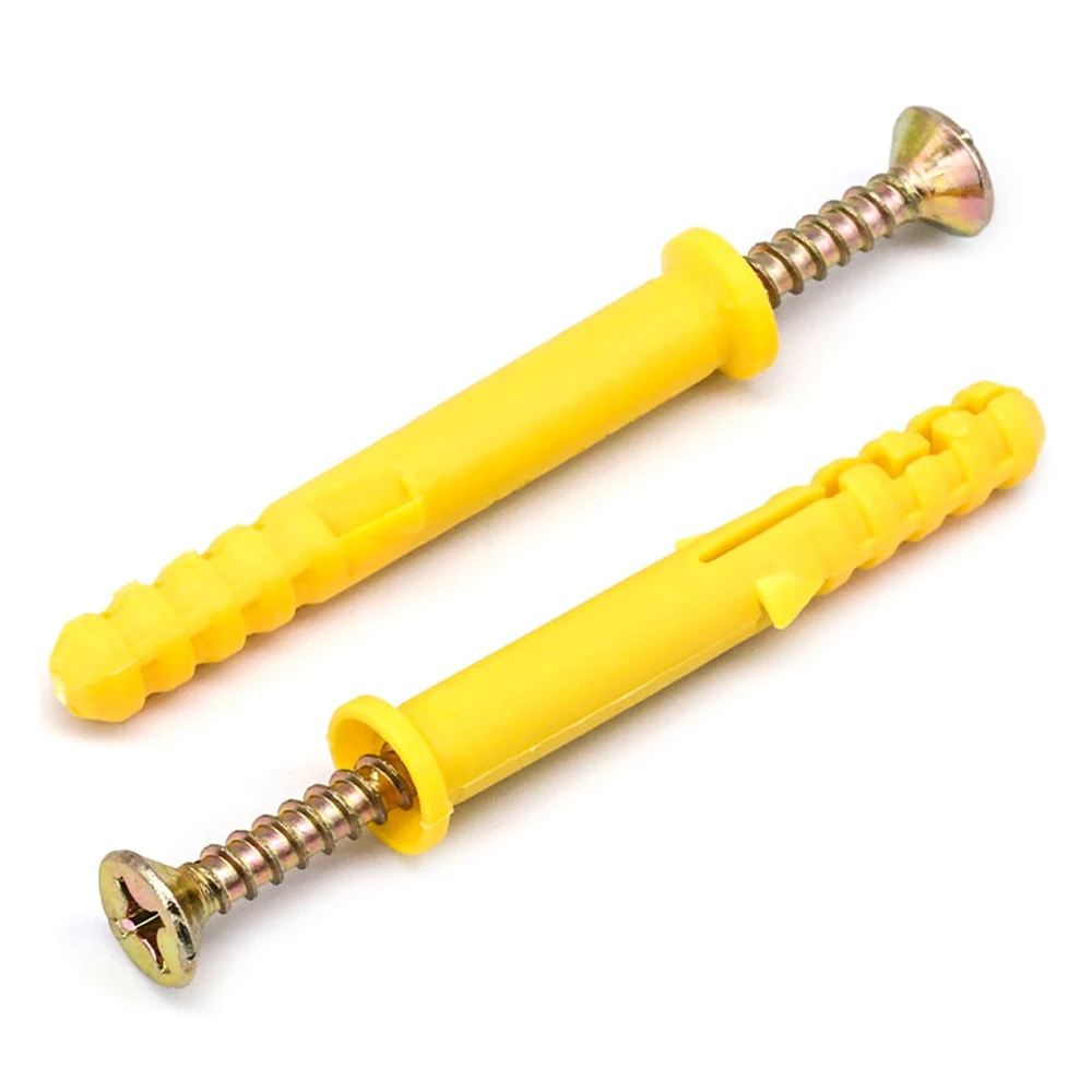 

50 Set Small Yellow Croaker Plastic Expansion Screws Expansion Plugs Nylon Expansion Bolts Nails M6x30/40mm Woodworking Screws