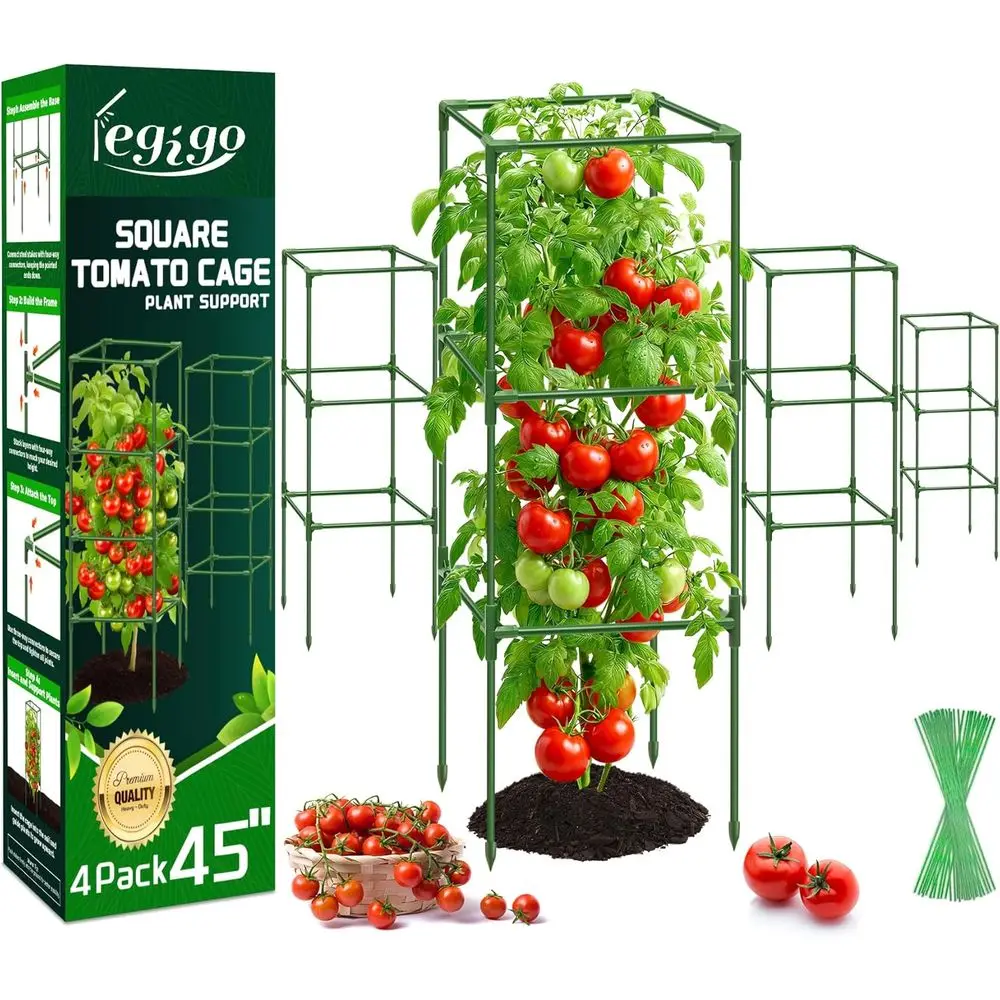 

Прочные опоры для томатов (45 шт.) для садоводства на открытом воздухе, подходят для огурцов, овощей и вьющихся растений