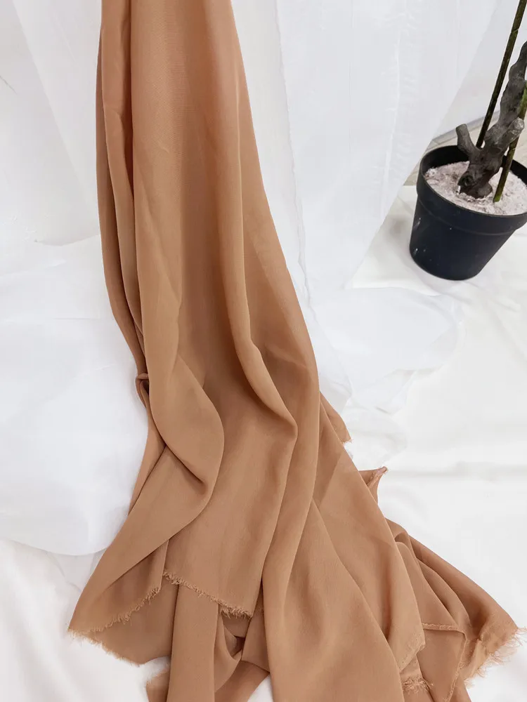 Khaki Orange Caramel Draping Fabric for Wedding Chiffon Voile Table Runner Ceiling Purdah Fabric