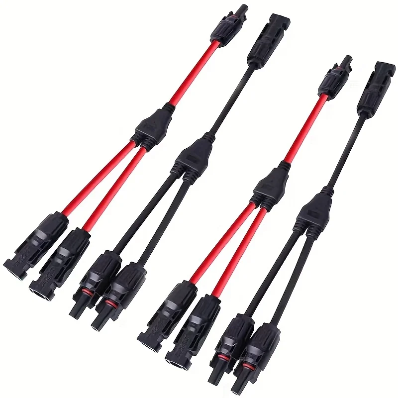 2pcs Solar Connector Photovoltaic Panel Adaptor Y BranchPlug 1To 2 Parallel Connection of Battery PlateAssembly RV PV Group Line