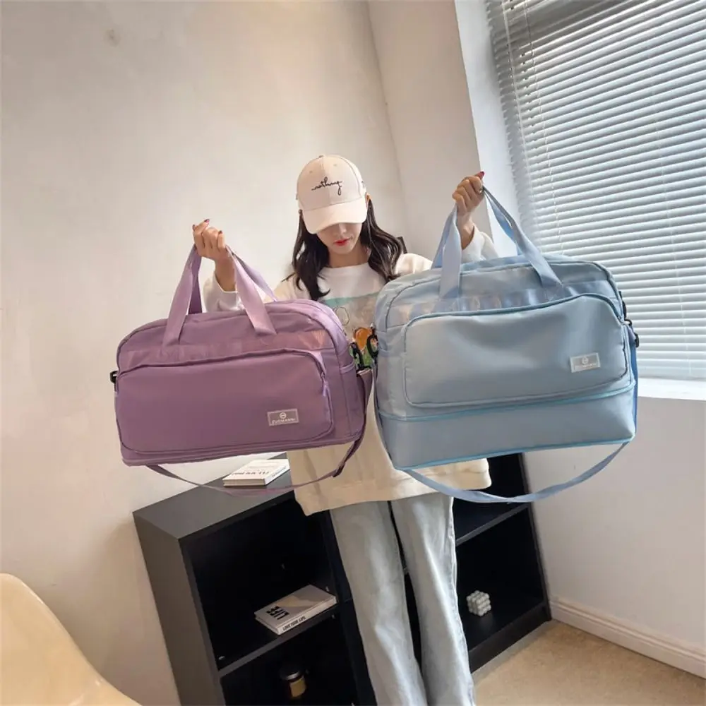 

Expandable Travel Duffel Bag Crossbody Waterproof Women's Fitness Handbag Dry-wet Separation Large Capacity Gym Shoulder Bag