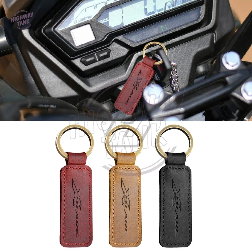 Motorcycle Cowhide Keychain Key Ring Case for Honda X-Blade 160 Motorbike