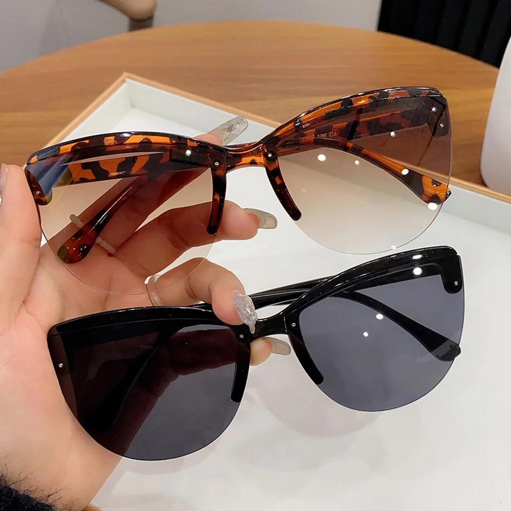 Classic Browline Glasses Men Women Semi Rimless UV400 Gradient Lens Fashion Retro Sun Shades Driving Eyewear 2026 New Style
