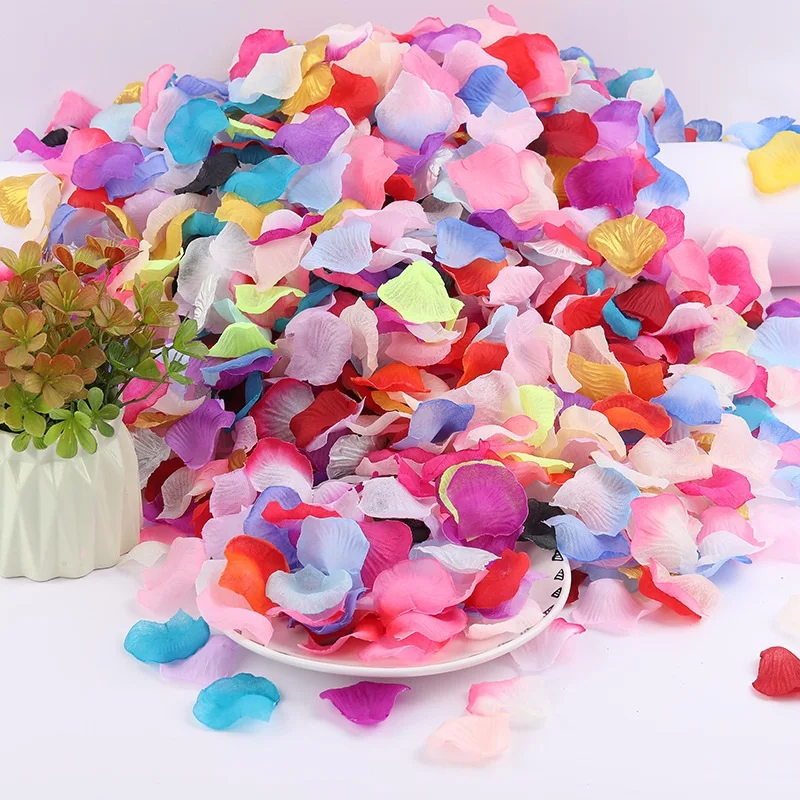 結婚式のパーティーのための人工シルクの花びら,花のお気に入りの装飾のためのバラの花びら,複数の色,500個