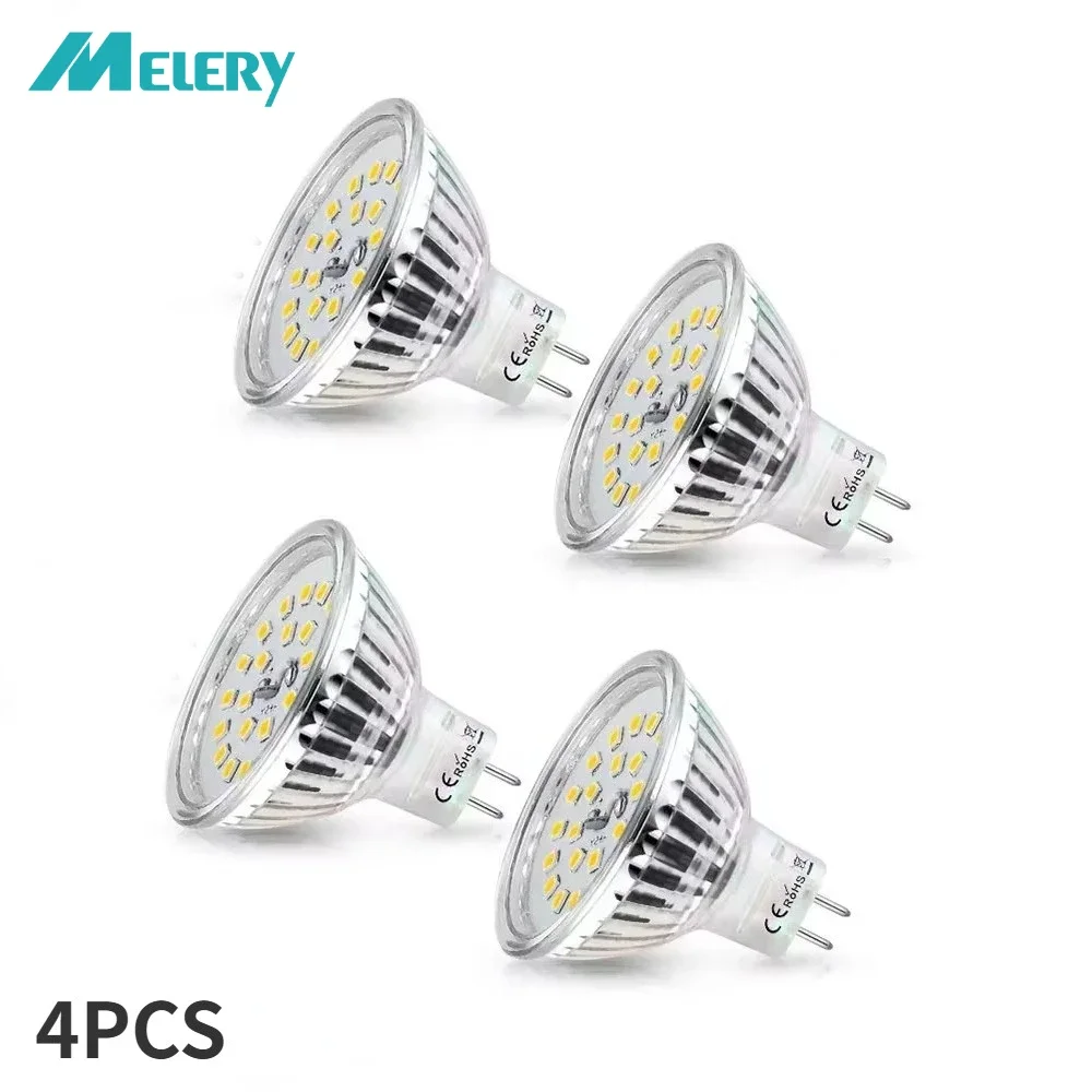 

LED Light Bulb MR16 6W Warm Cold White 2800K GU5.3 Replacement 40W Halogen Lamp AC/DC 12V 480lm 120 Degree Beam Angle Spot 4PACK