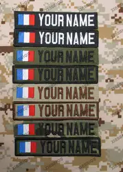 Ricamo patch personalizzata bandiera della francia nome personalizzato personalizzato patch tape Hook and loop Multicam Green ACU Black Tan