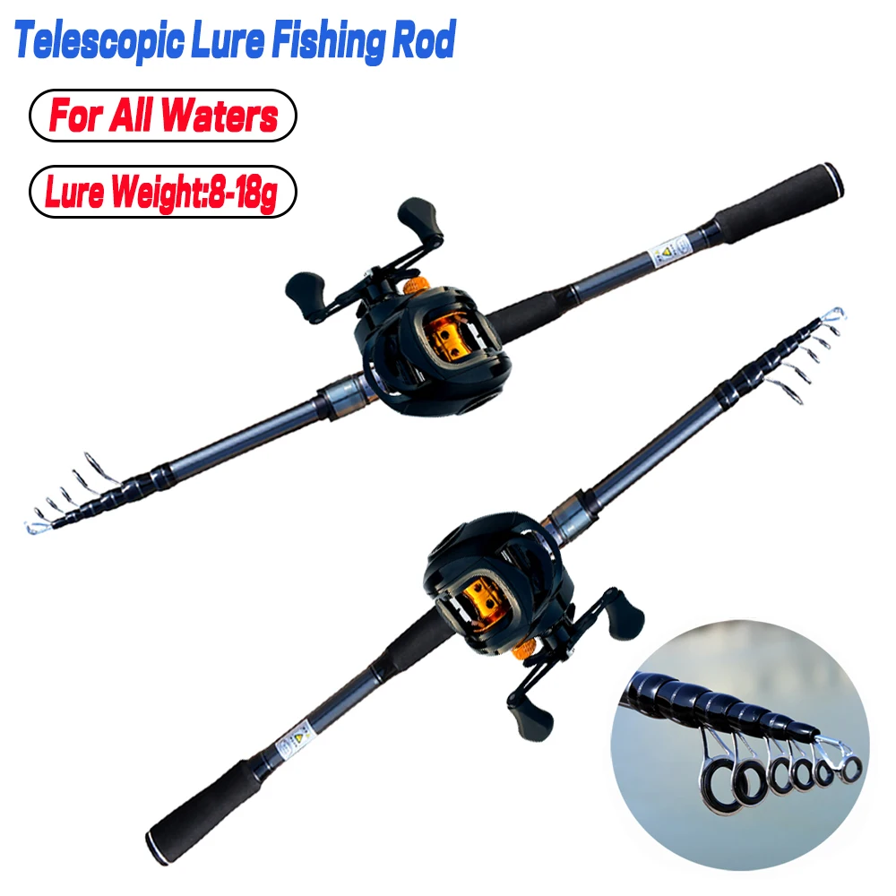 ghotda vara de pesca e baitcasting spinning carretel de pesca fundicao ultraleve rod combo viagem conjunto de pesca 18m30m 01