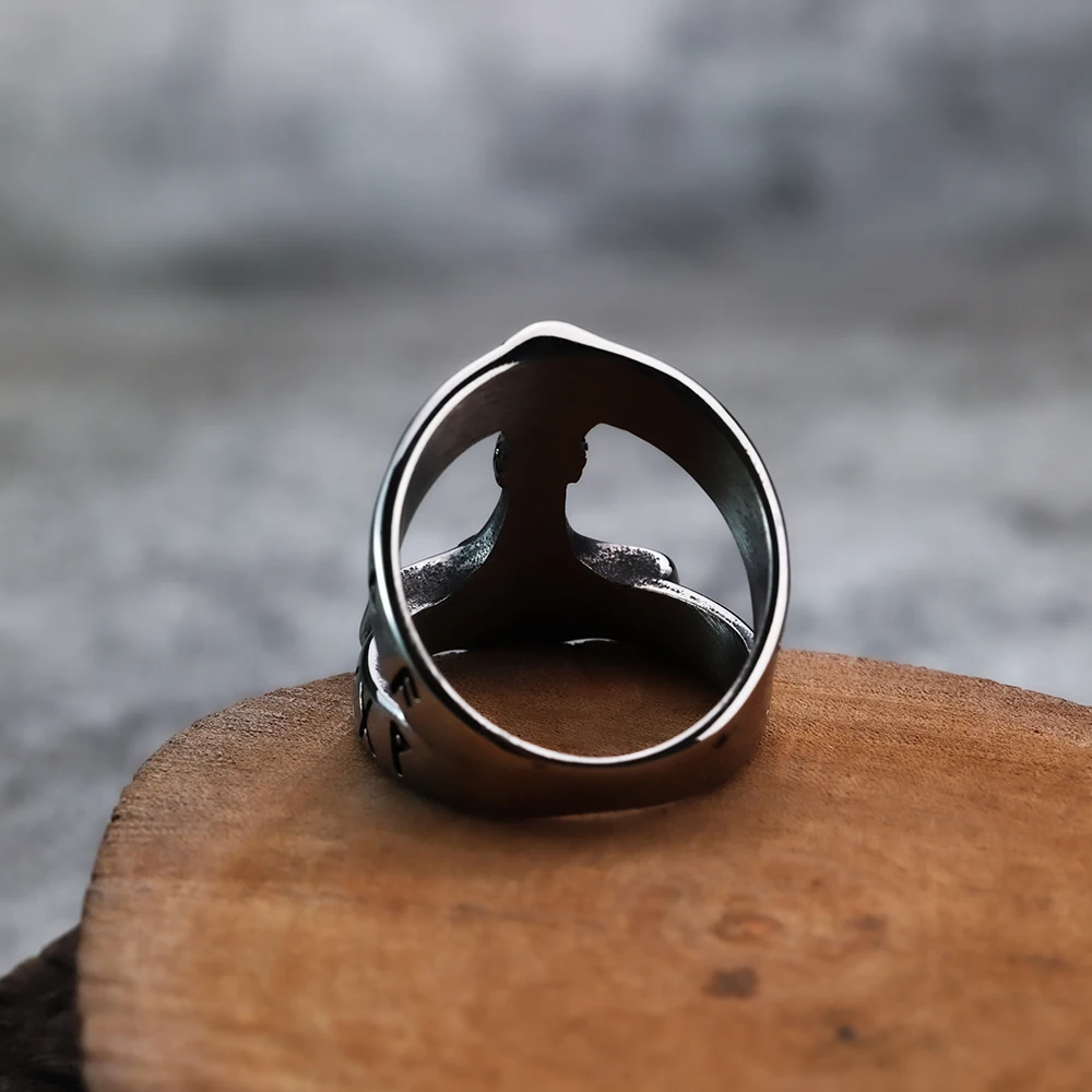 خاتم فايكنغ أودين شخصي للرجال ، الأساطير الشمال ، مطرقة رون ، النمط الأوروبي والأمريكية ، الأزياء والمجوهرات