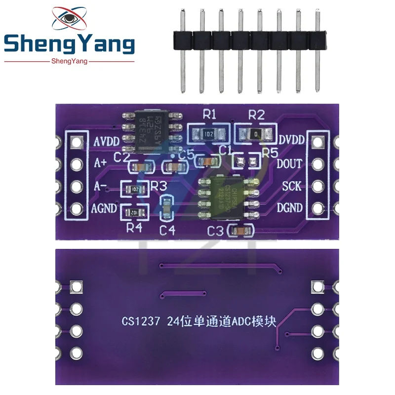 TZT CS1237 24-bit ADC Module Onboard TL431 External Reference Single-Channel Weighing Sensing 24bit For Arduino