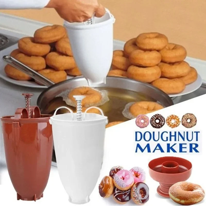 Donut Mould Portable Donut Maker Diy Baking Tools Kitchen Milker Baking Mould Manual Waffle Dispenser Doughnut Machine Easy Fast