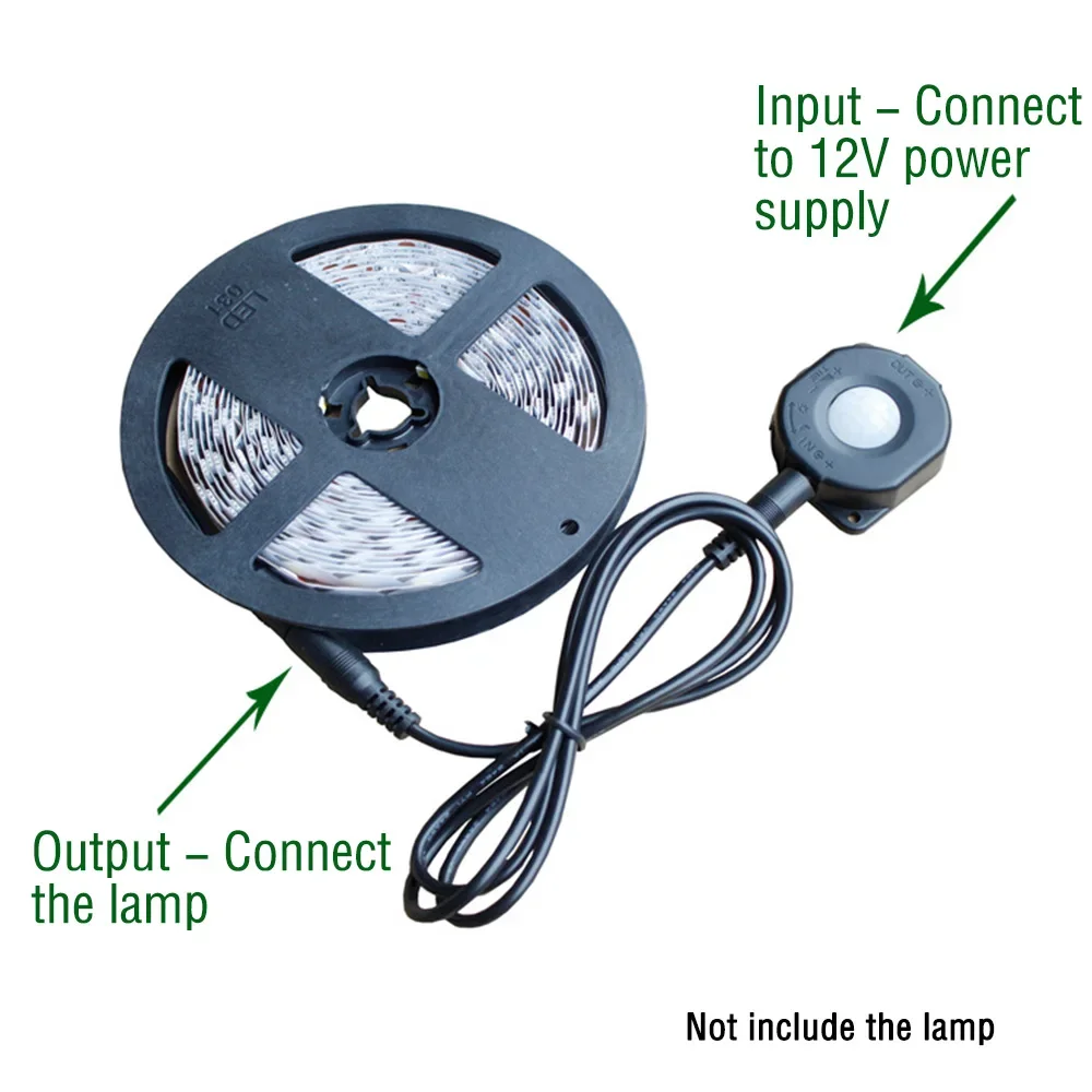 DC 12V/24V Automatic Light Control Infrared PIR Motion Sensor Detector Switch for LED Light Night Light Switch Outdoor