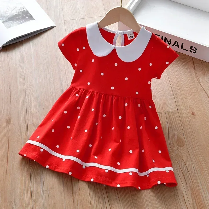 Dress for Kids Korean Style Fashion Short Sleeve Cute Floral Princess Formal Dresses for Newborn Baby Girl Clothing