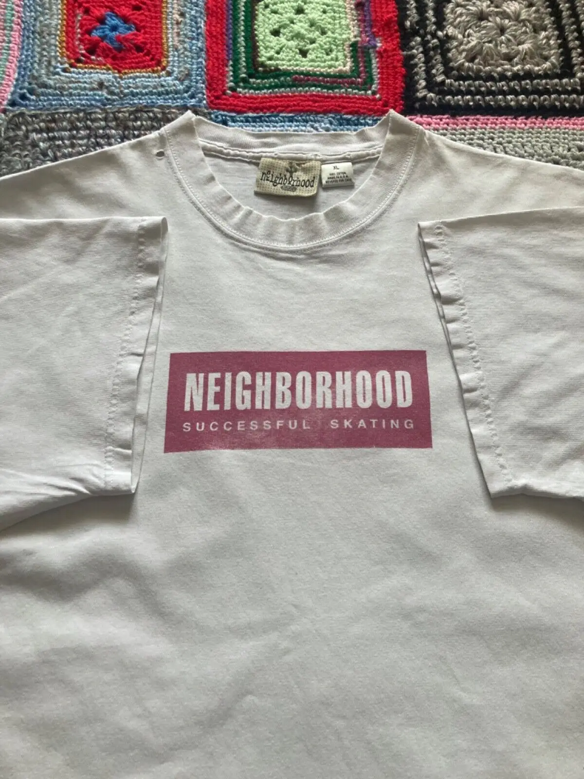 

Vintage Distressed Neighborhood Skateboarding Tee