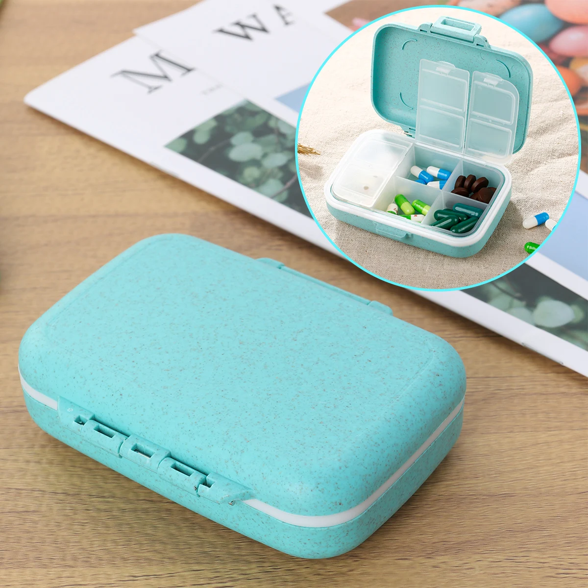 

6 Compartments Portable Pill Box Waterproof Moisture Proof Medication Organizer Daily Use Senior Reminder organizer case pill