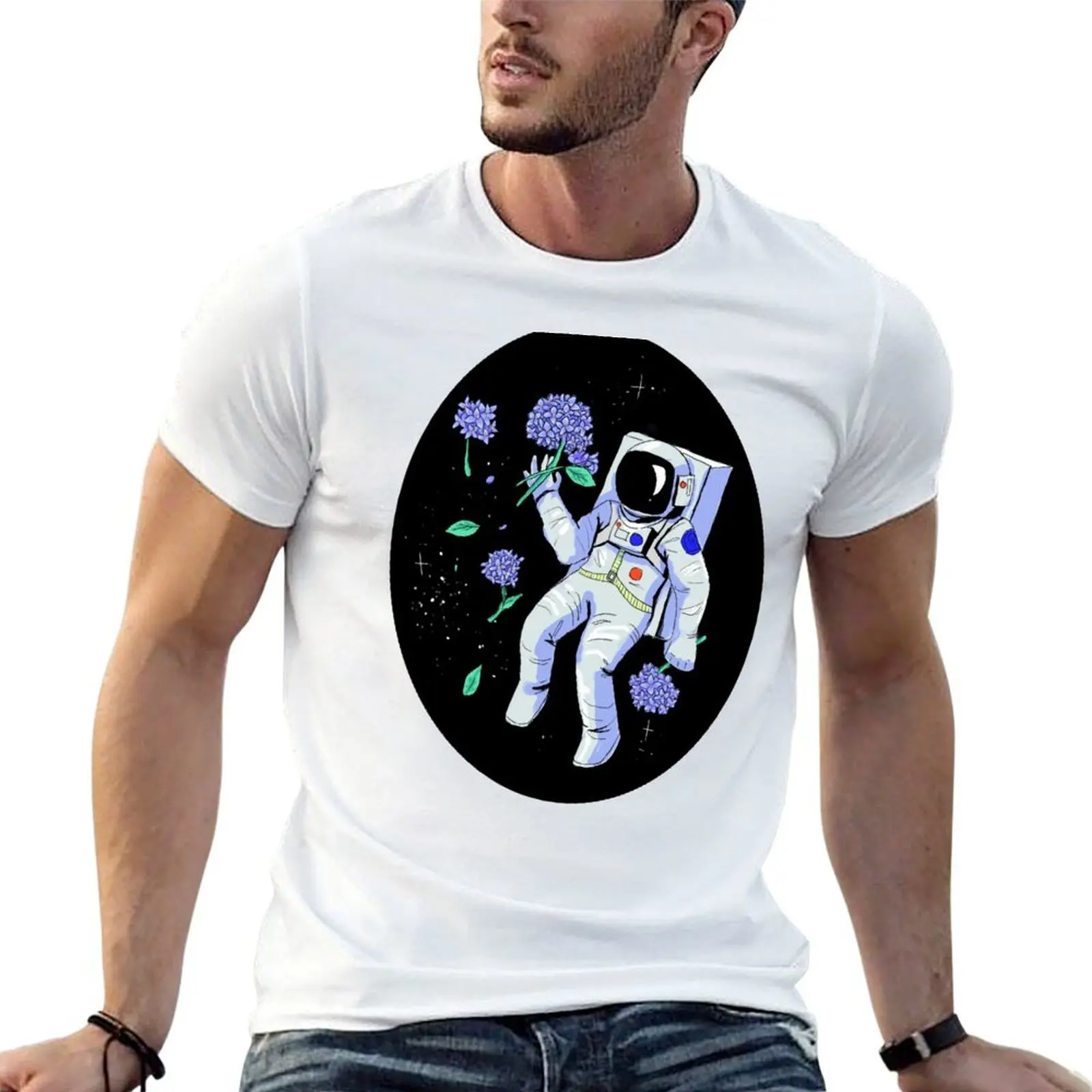 

quality shirts man cotton Astronaut t T-Shirt printed t for shirt shirts t high luxury Hydrangea man