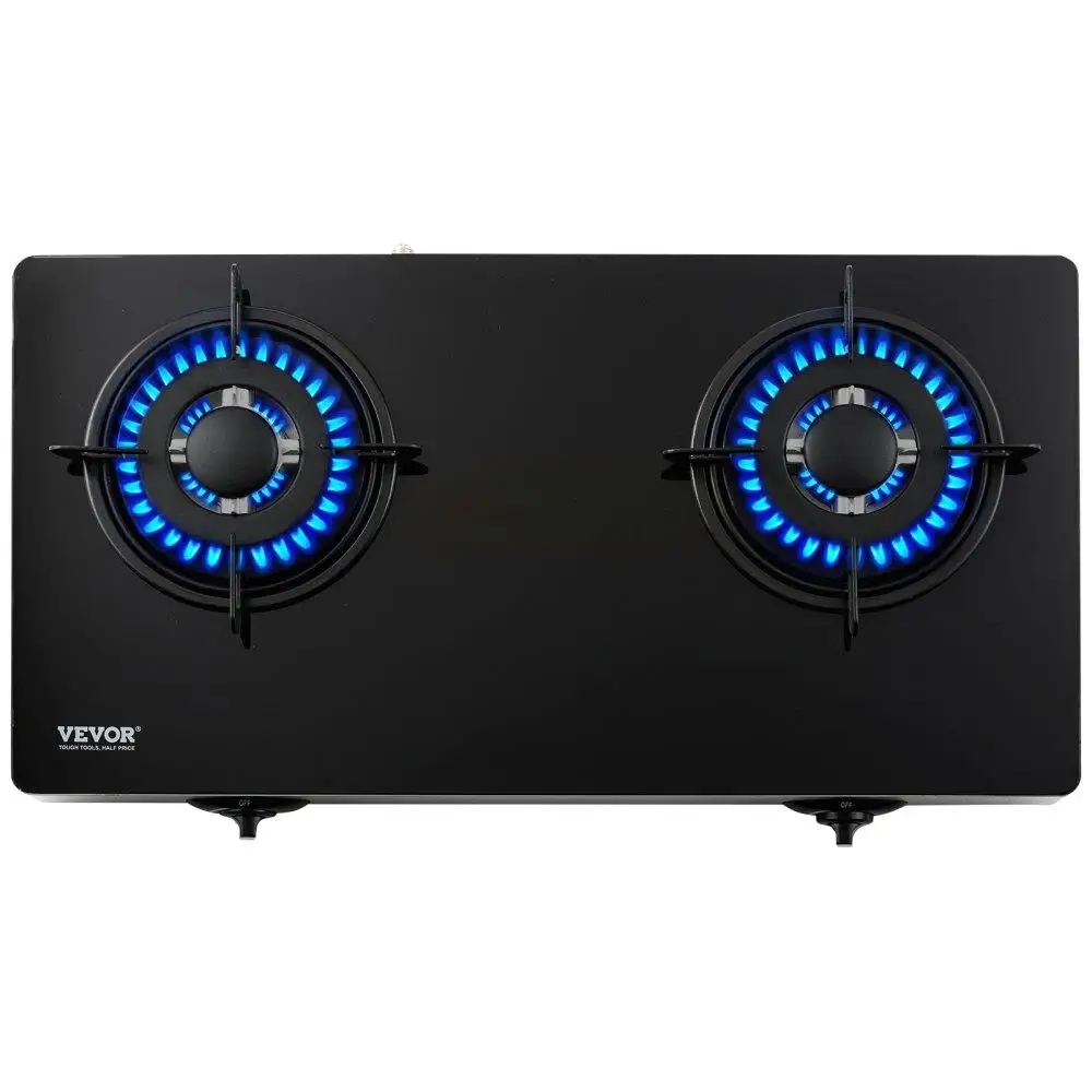 

Gas Cooktop 28 inch, Max 10100BTU 2 Tempered Glass Countertop Gas Stove Top, Portable Natural Gas Hob with Pulse