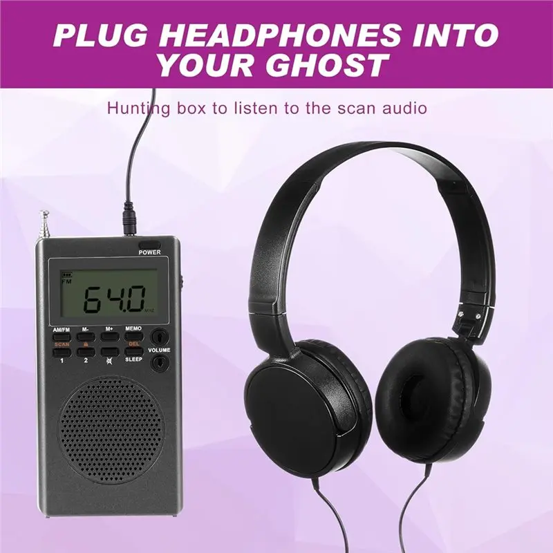 CABE-Ghost Box Emf Meter 4 Pcs Equipment Kit Magnetic Field Detector Headphone Blindfold For Outdoor Home Investigation view 4